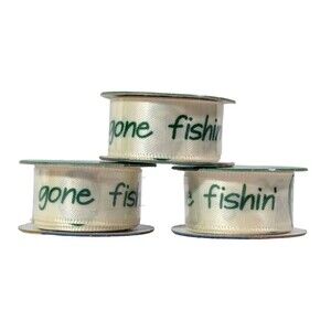 Seasons Bobbin Ribbon Gone Fishin' Craft Scrapbook Fishing Card Making 3-pc Gift